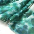 Off-white cotton voile fabric coupon with a blue and green dye blotch print 1,50m or 3m x 1,40m
