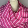 Viscose voile fabric coupon mix pink with white stripes 1m50 or 3m x 1,40m