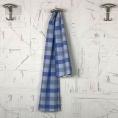 Coupon of checked cotton batiste fabric in blue tones 1,50m or 3m x 1,40m