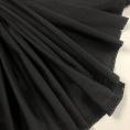 Slightly satiny black linen and silk fabric coupon 1,50m or 3m x 1,50m