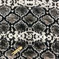 Viscose crepe fabric coupon with black and white snake patterns 1,50m or 3m x 1,40m