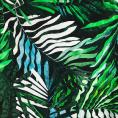 Coupon of viscose pique fabric with all-over palm tree leaf print 1,50m or 3m x 1,40m