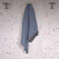 Coupon de tissu popeline de coton reversible rayé bleu et chinée gris bleutée 3m x 1,40m