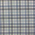 Cotton seersucker fabric coupon in blue stripes 1,50m or 3m x 1,40m