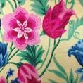 Viscose twill and cotton satin fabric coupon with floral design 1,50m or 3m x 1,40m