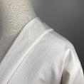 Off-white cotton and linen gabardine twill weave fabric coupon with 1,50m or 3m x 1,50m