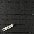 Black cotton voile fabric with stripes and rhinestones 1,50m or 3m x 1,40m