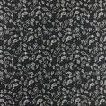 Coupon of cotton canvas fabric with paisley pattern on black background 1,50m or 3m x 1,40m