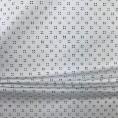 Cotton fabric coupon with black geometric patterns on white background 1.50m or 3m x 1.40m