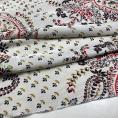 Cream coloured viscose fabric coupon with an Indian inspired multicoloured flower and paisley print 1,50m or 3m x 1,40m