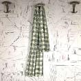 Coupon of piece of cotton fabric pilou with green checks on white background 3m x 1.40m