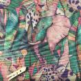 Coupon de toile à transat aux motifs animaux de la savanesur fond vert pastel 3,20m x 0,43m