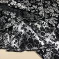 Reversible black/silver polyester jacquard fabric with floral pattern 1.50m or 3m x 1.40m