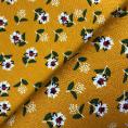 Mandarin orange 100% cotton fabric coupon in with a small-scale floral print 1m50 or 3m x 1m40