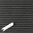 Coupon of stretch viscose and elastane crepe fabric with white stripes on black background 3m x 1,15m