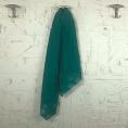 Coupon of polyester and acetate devoured fabric with a leaf pattern on an emerald green voile base 3m x 1.40m