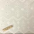Coupon of natural white geometric embroidery anglaise fabric  3m x 1,30 m