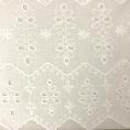 Coupon of natural white geometric embroidery anglaise fabric  3m x 1,30 m
