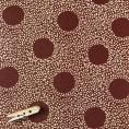 Coupon of polyester canvas fabric with abstract print on brown background 1,50m or 3m x 1,40m