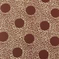 Coupon of polyester canvas fabric with abstract print on brown background 1,50m or 3m x 1,40m