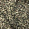 olyester twill fabric coupon with mini camouflage pattern on pastel green background 1,50m or 3m x 1,40m