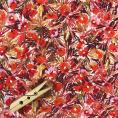 Viscose crepe fabric coupon with floral design in autumnal tones 3m or 1m50 x 1,40m