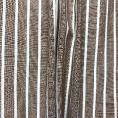 Fabric coupon in mixed cotton canvas with vintage brown and white stripes 1,50m or 3m x 1,40m