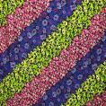 Coupon of viscose and linen canvas fabric with multicolored flowery prints on black background 1,50m ou 3m x 1,40m