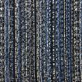 Coupon of black, blue and white blend cotton braided fabric 1,50m or 3m x 1,40m