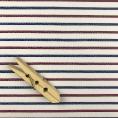 Coupon of cotton poplin fabric with red, blue and cream stripes 3m or 1m50 x 1.40m