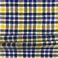 Cotton poplin fabric coupon with small blue, black and yellow checks 2m x 1,40m