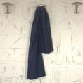 Lightly crumpled linen and viscose navy blue reversible fabric coupon 1,50m or 3m x 1,40m