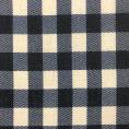 Navy blue and white check polyester twill fabric coupon 1,50m or 3m x 1,40m