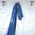 Shiny blue skai fabric coupon in cotton and polyurethane coating 1m x 1.40m