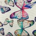 Deckchair fabric coupon with butterfly motifs on an off-white background 3.20m x 0.43m