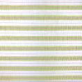 Coupon of striped linen and polyester canvas fabric in off-white/beige/neon green 1,50m or 3m x 1,40m