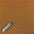 Coupon of satin viscose canvas fabric with white polka dots on ocher background 1,50m or 3m x 1,40m