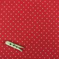 Coupon of satin viscose canvas fabric with white polka dots on red background 1,50m or 3m x 1,40m