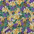 Coupon cotton canvas fabric printed with coloured flowers on a blue background 3m x 1,40m