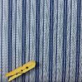 Coupons of cotton poplin fabric with dark blue stripes in different widths on a light blue background 2m x 1.40m