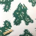 Cotton canvas fabric coupon with green graphics 1,50m or 3m x 1,40m