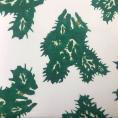 Cotton canvas fabric coupon with green graphics 1,50m or 3m x 1,40m