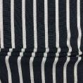 Viscose fabric coupon with white stripes on navy blue background 1,50m or 3m x 1,40m