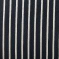 Viscose fabric coupon with white stripes on navy blue background 1,50m or 3m x 1,40m