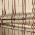 Viscose twill fabric coupon with stripes on cream background 1,50m or 3m x 1,40m
