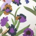 Coupon of cotton voile fabric with graphic floral print on white background 1,50m or 3m x 1,40m