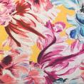 Viscose voile fabric with multicoloured watercolour floral motifs 1.50m or 3m x 1.40m