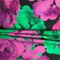 Viscose fabric coupon with flowers in shades of purple 1.50m or 3m x 1.40m