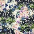 Viscose fabric coupon with flowers on ecru background 1,50m or 3m x 1,40m