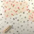 Coupon of flowery cotton voile fabric in beige/pink 1,50m or 3m x 1,40m